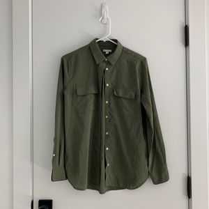 Silk-Like Gap Army Green Button Down Shirt Sz. XS